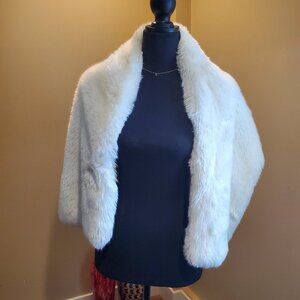 Le Chateau, white fur stole for dresses and gowns